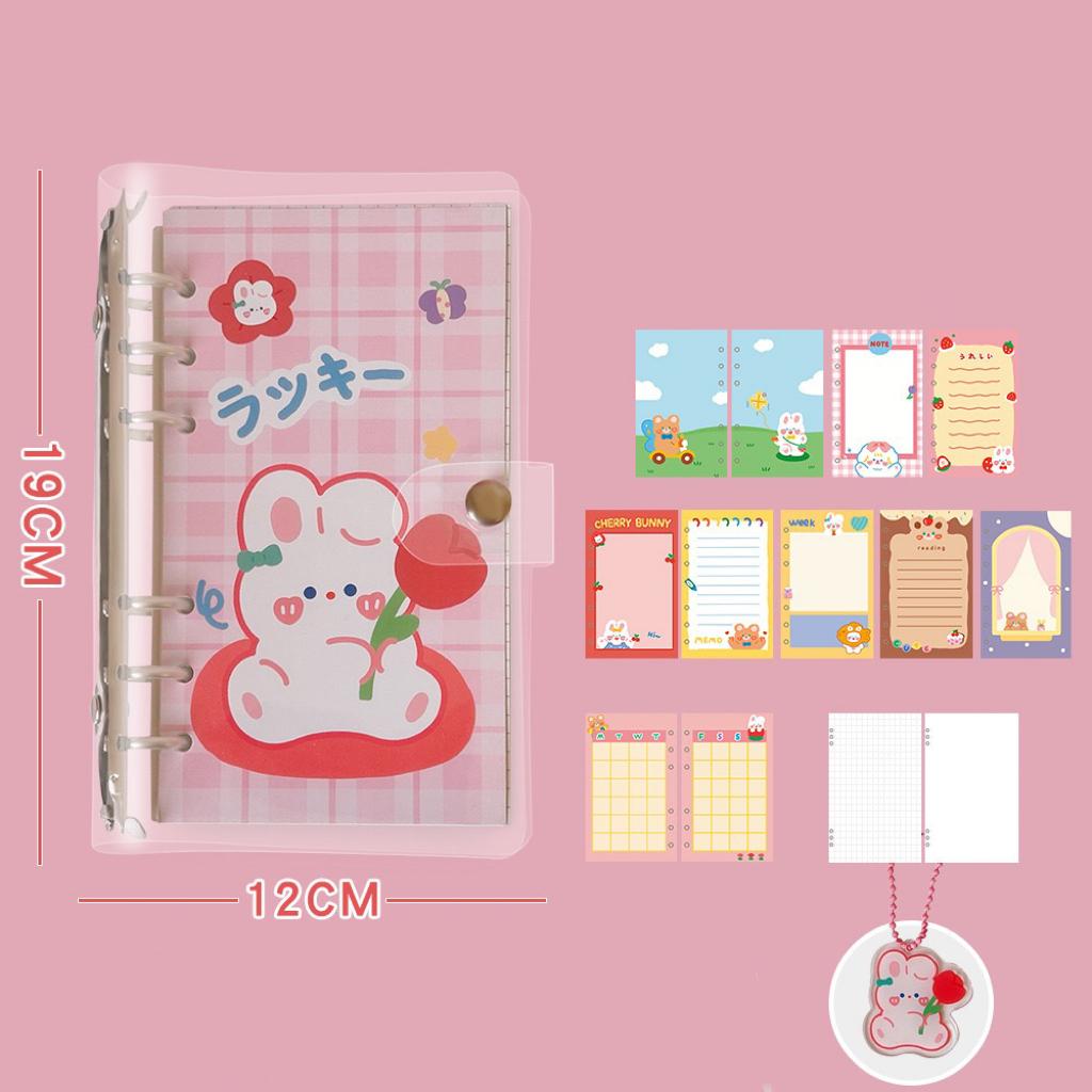 on-sale-pink-bunny-pattern-loose-leaf-notebook