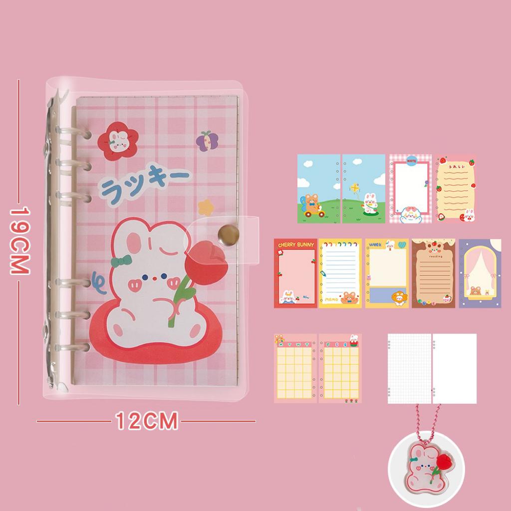 pink-bunny-pattern-loose-leaf-notebook